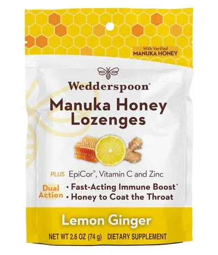 Wedderspoon Manuka Honey Lemon Ginger Lozenges