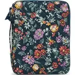 Vera Bradley Women's Cotton Tablet Organizer Tech Accessory, Fresh-Cut Floral Green, One Size