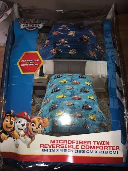 Paw Patrol Kids Bedding Soft Microfiber Comforter, Twin, (Official) Nickelodeon Product By Franco