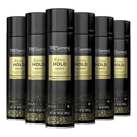 Extra Hold Hairspray Pack of 6 with Pro Lock Tech For 24H Frizz Control 11 oz