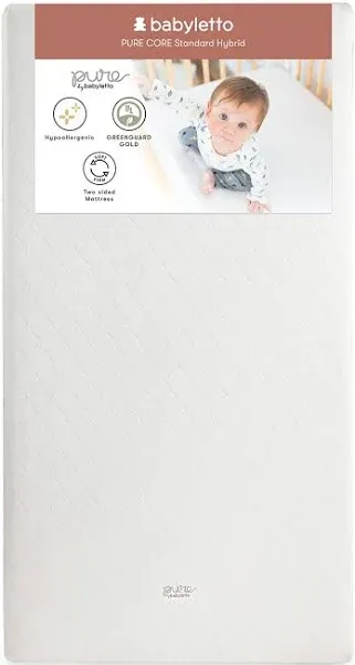 Babyletto Pure Core Non-Toxic Crib Mattress with Dry Waterproof Cover