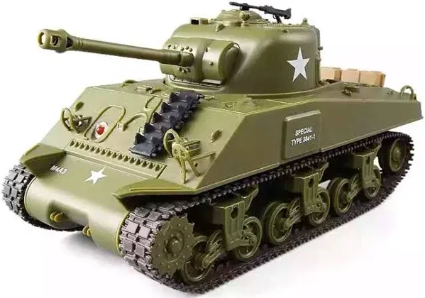 POCO DIVO Sherman M4A3 US Medium Tank RC IR Battle Panzer 2.4Ghz 1/30 Scale Model Military Vehicle w. Sound & Light