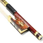 Carbon Fiber Core Hybrid Peranmbuco Skin Violin Bow 4/4 Size VINGOBOW 127V Master Level Fleur-de-lys Snakewood Frog 4 4 Full Straight Premium Natural Horse Hair for Porfessional Player