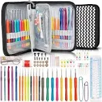 86-Piece Deluxe Crochet Hooks Set - with Adorable Penguin Pattern