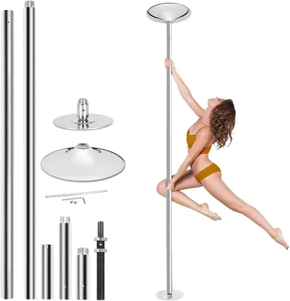 45mm Professional Dance Pole, Spinning or Static Dancing Pole Set Kit Height ...