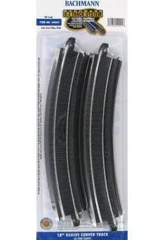 Bachmann Ho 18" Radius Curved EZ Track (4) 44401