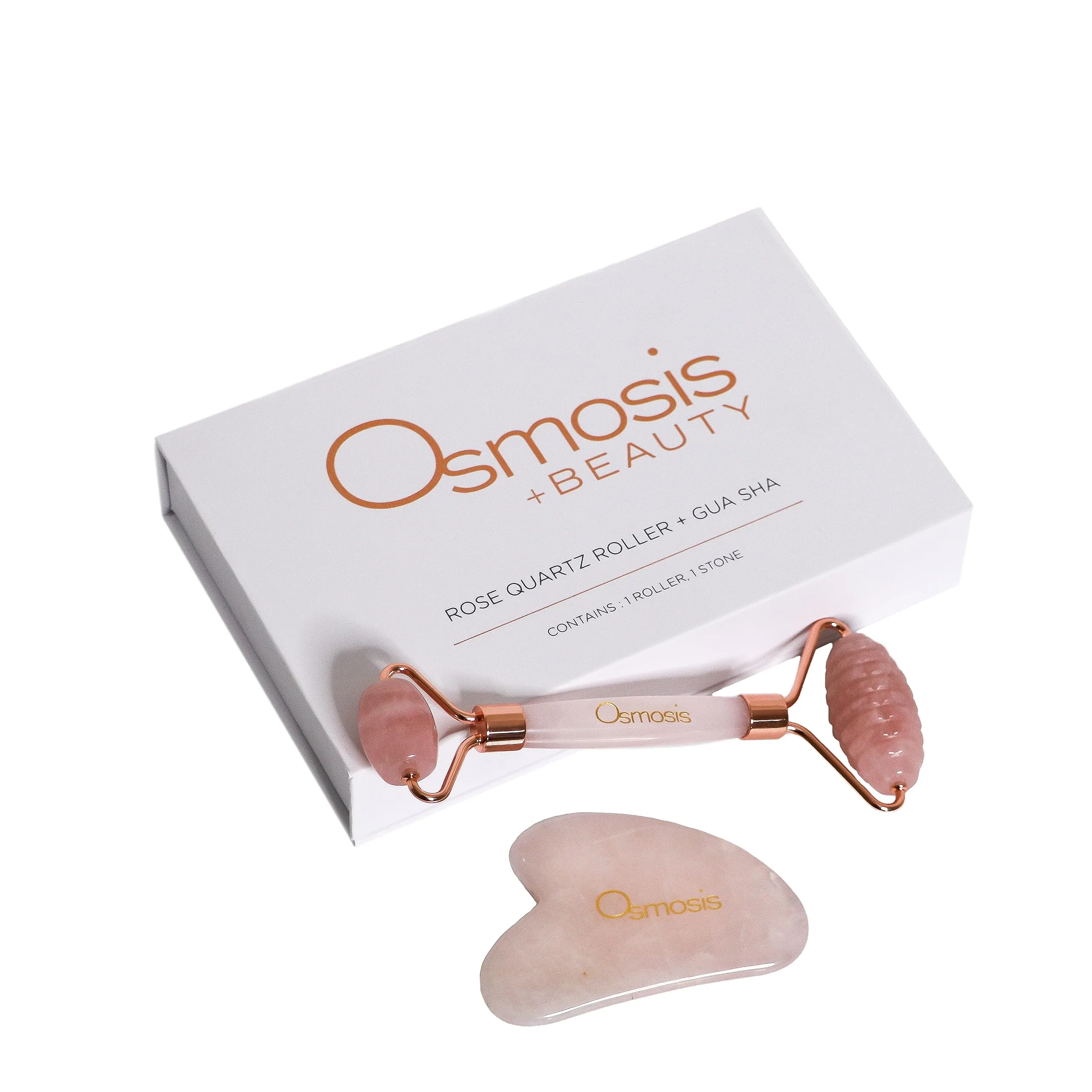 Osmosis Beauty Rose Quartz Roller + Gua Sha | Shop Online