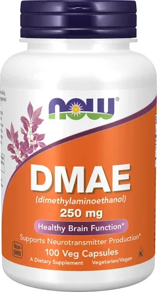 NOW Dmae 250mg , 100 Capsules(Pack of 2)