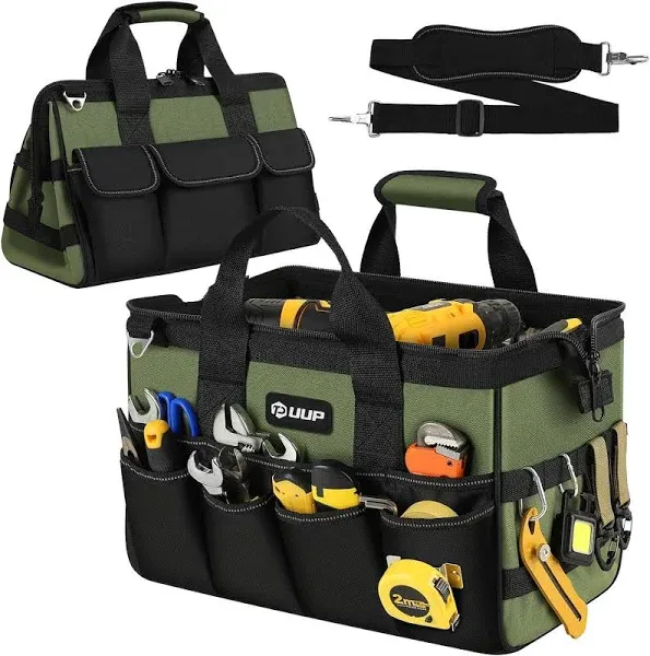 Heavy Duty Tool Bag 15-Inch, 16-Pocket Portable Tool Box Organizer Storage, Tact