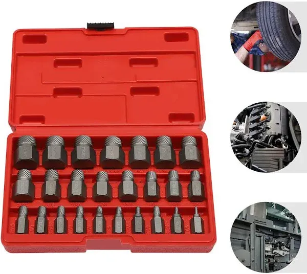 25 Piece Multi-Spline Screw Extractor Set