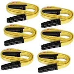 6PK 1&#034; x8&#039; Lift Sling Web Strap/Wear Guard End, 4,000 lbs Break Strength Lift...