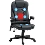 Homcom High-Back Vibration Massage Chair, Heating Office Chair, Black