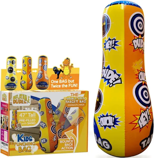 Target Bags -Kids Punching Bag | Already Filled with Sand| Bop Bag | Inflatable Punching Toy | Punching Bag for Kids | Bounce-Back Action! | Indoor Outdoor -Party Games