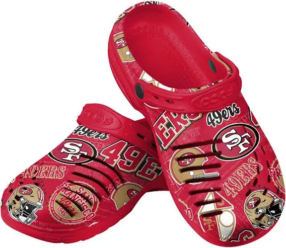 FOCO NFL Mens Historic Print Clog With Strap