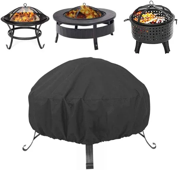 48 in Round Fire Pit Cover Patio Table Cover Garden Waterproof Fire Covers US