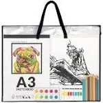 SUNEE 19x25 Art Portfolio Bag, 3 Packs Artist Supply Organizer with Handle, Z...