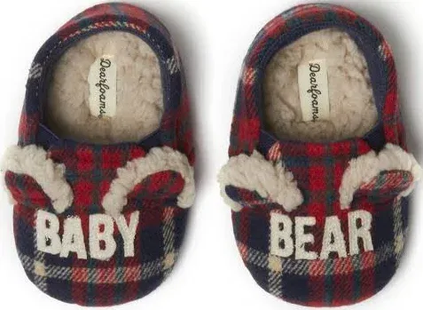 DEARFOAMS Baby Bear Plaid Slippers