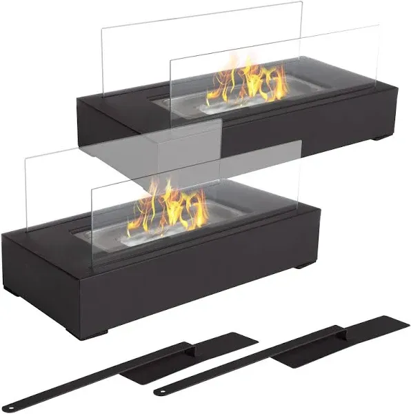 Northwest 2 Bio Ethanol Tabletop Set Indoor or Outdoor Smokeless Portable Fireplace