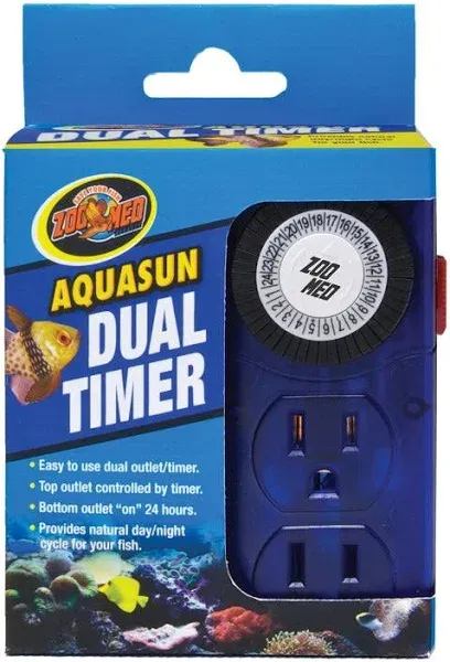 Zoo Med AquaSun Dual Timer Custom 2 Outlet Day and Night Timer Cycle