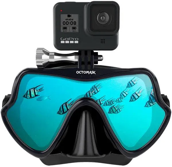 Octomask Frameless Dive Mask+Mount for Gopro Hero 13 12 11 10 9 Scuba Snorkel