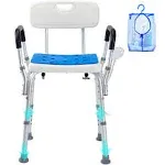 VEVOR Shower Chair Seat with Padded Arms & Back