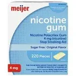 Nicotine Polacrilex Gum 4 mg, Original Flavor, Stop Smoking Aid, 220 Count