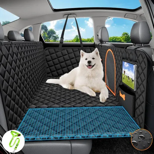 Bwakd Back Seat Extender for Dogs Large Hard Bottom Car Seat Cover Waterproof Sturdy Nonslip Pets Dog Hammock Backseat Protector for Car,SUVs