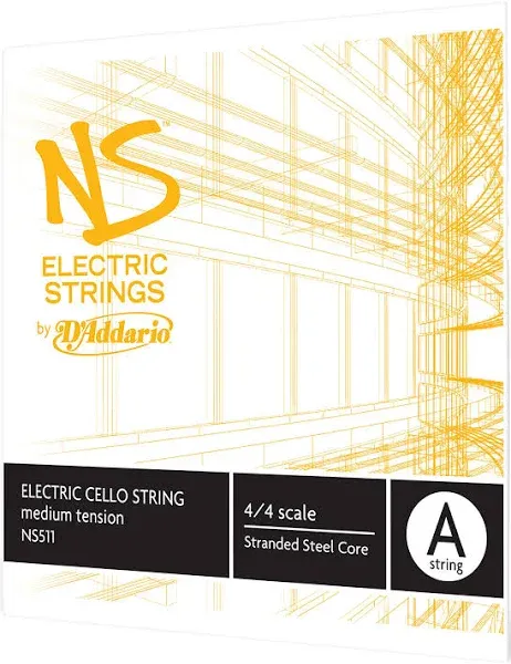 D'Addario NS Electric Cello Single A String, 4/4 Scale, Medium Tension