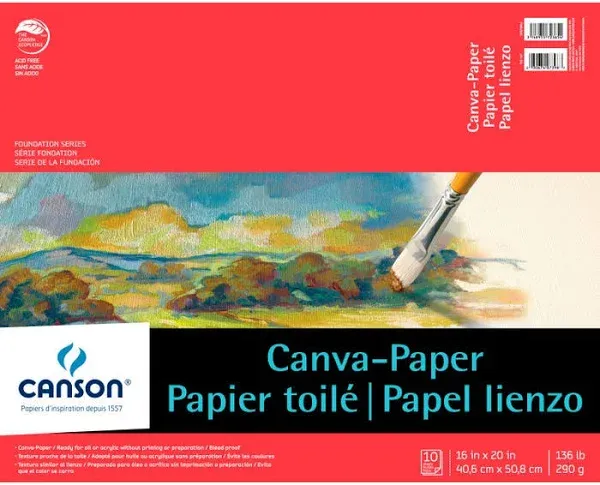 Canson Paper Canvas Pad 16 inch x 20 inch (Pad of 10 Sheets)