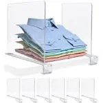 Sorbus Acrylic Shelf Dividers for Shelves- 6 Pack