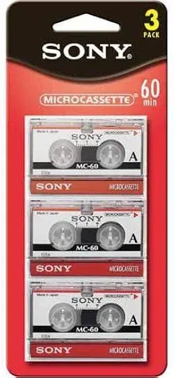 New Sony 60B MC-60 Microcassette Blank Cassette Tape Disc 60 Minutes 2 Tapes