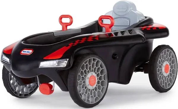 Little Tikes Jett Car Racer Black, Ride On Car with Adjustable Seat Back, Dual Handle Rear Wheel Steering, Racing Control, Kid Powered Fun, Great Gift for Kids, Toys for Girls Boys Ages 3-10 Years