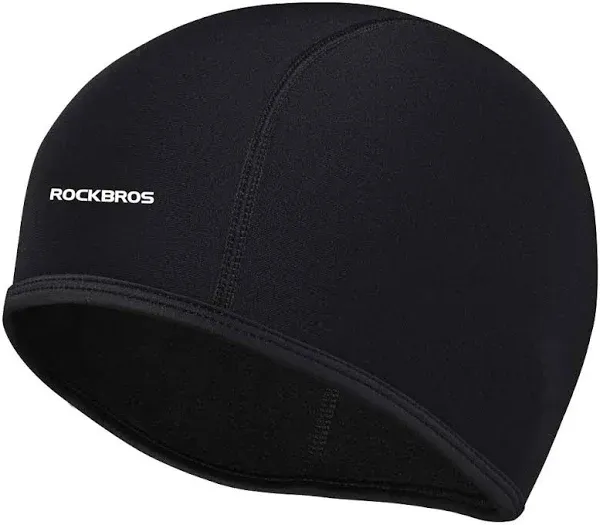 ROCKBROS Bonnet de cyclisme thermique pour homme et femme avec trous pour lunettes