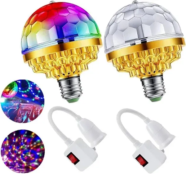 2Pcs Colorful Rotating Magic Ball Light