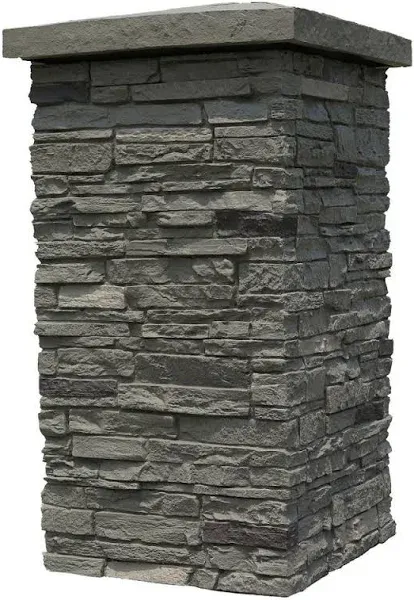 NextStone Faux Polyurethane Stone Column Wrap - Onyx - for Home Improvement/DIY Friendly (Quantity 1 = 4 Interlocking Sides)