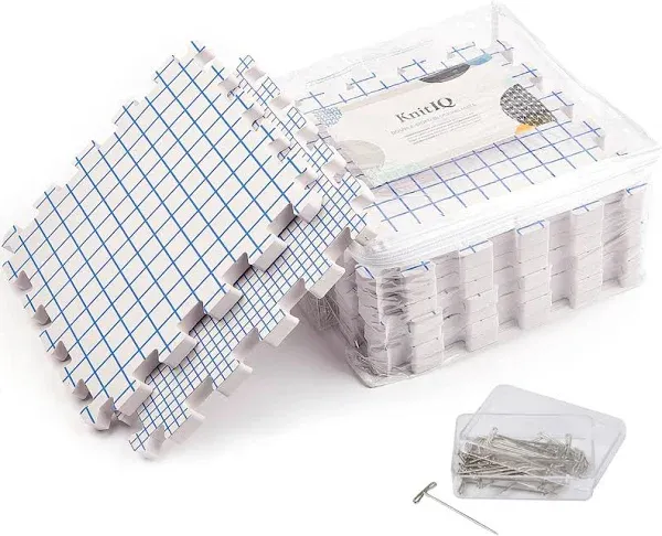 KnitIQ Pack of 9 Blocking Mats for Knitting and Crocheting - 14.3x13.6 x7.2 i...