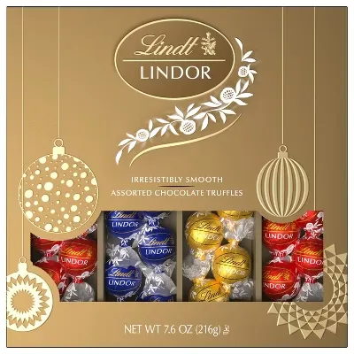 Lindt LINDOR Assorted Chocolate Candy Truffles Gift Box  - 7.6oz