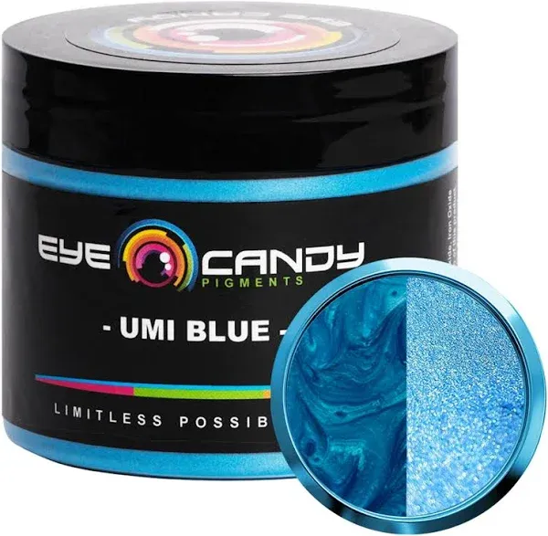 Eye Candy Premium Blue Mica Powder Pigment (50g) | Multipurpose DIY Arts and Crafts Additive | Acrylic Pouring, Woodworking, Epoxy, Resin, Bath Bombs, Paint, Soap, Fishing Lures (Umi Blue)