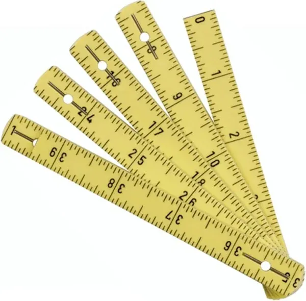 Wiha 61601 MaxiFlex Fiberglass Reinforced Folding Ruler, Assorted Colors, Yellow