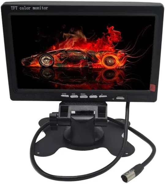 Padarsey 7 Inches TFT Color LCD Car Rear View Camera Monitor Support Rotating The Screen and 2 AV Inputs (7 Inch LCD Monitor)