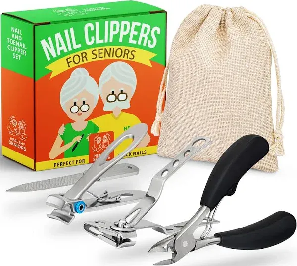 Complete Nail and Toenail Clippers for Seniors with Thick Toenails, Big Toe N...