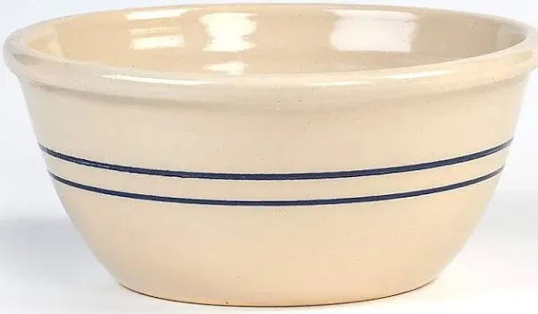 Martinez Pottery Heritage Blue Stripe Stoneware Mixing Bowl