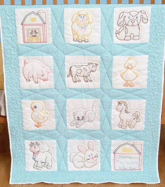 Jack Dempsey Farm Animals Nursery Quilt Blocks