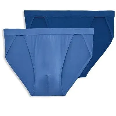 Jockey Men's Elance Microfiber String Bikini - 2 Pack, Size: XL, Blue