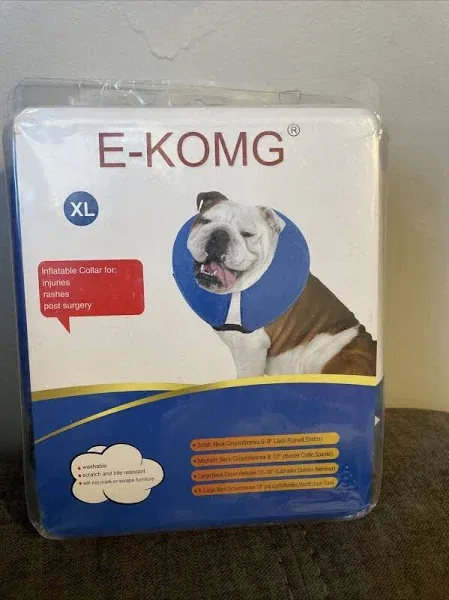 E-KOMG Dog Cone After Surgery Protective Inflatable Collar Blow Up Dog Collar Pet Recovery Collar for Dogs and Cats Soft