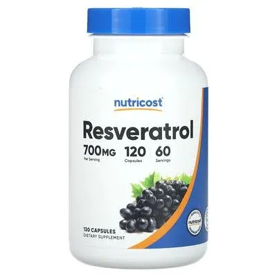 Nutricost, Resveratrol, 700 mg, 120 Capsules (350 MG per Capsule)