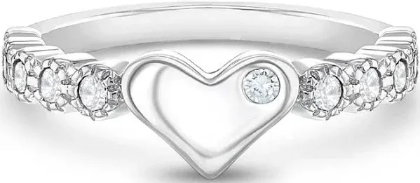 Girls' In Season Jewelry 925 Sterling Silver Size Clear Cubic Zirconia Beautiful Heart Ring Band