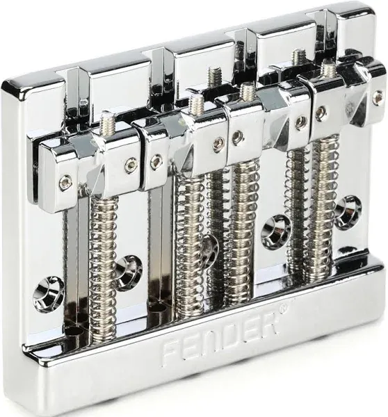 Fender HiMass 4-String Bass Bridge Assembly With Zinc Saddles, Chrome