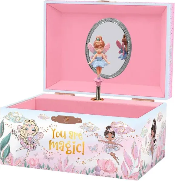 Giggle & Honey Musical Fairy Jewellery Box for Girls Kids Music Box with Fairy and Mirror