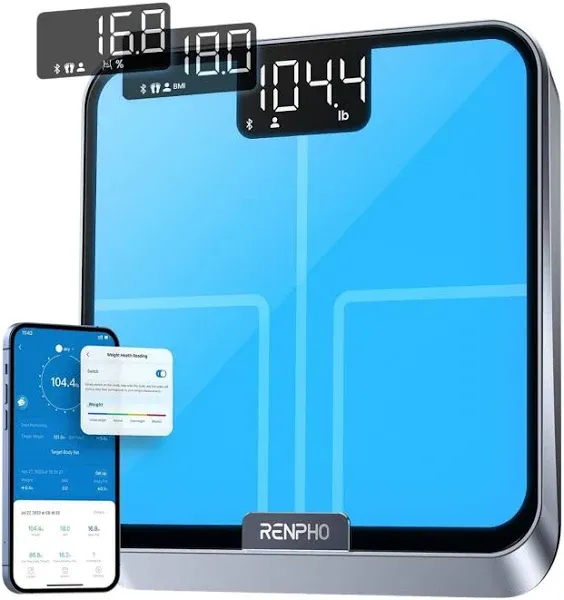 Smart Scale with RGB Lighting Platform, FSA HSA Store Eligible, Bluetooth Sca...